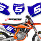 09 Zeronine Dekal Sifferbakgrund KTM Comp Series Blå Bakgrund (Inkl. Eget Namn & Nr)