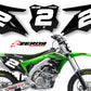 09 Zeronine Dekal Sifferbakgrund Kawasaki Comp Series Svart Bakgrund (Inkl. Eget Namn & Nr)