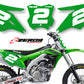 09 Zeronine Dekal Sifferbakgrund Kawasaki Comp Series Grön Bakgrund (Inkl. Eget Namn & Nr)