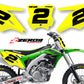 09 Zeronine Dekal Sifferbakgrund Kawasaki Comp Series Gul Bakgrund (Inkl. Eget Namn & Nr)