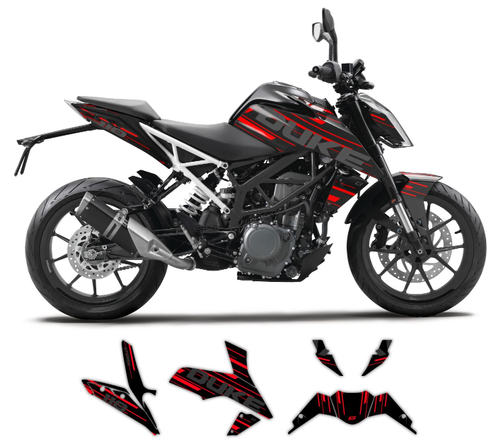TMX Dekalkit KTM Duke 125-390 2016-2020 Strike Black Edition