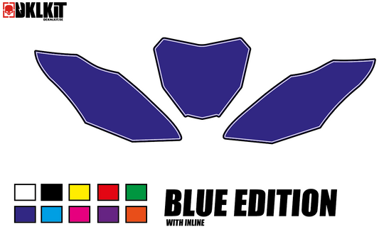 DKLKIT Dekal Sifferbakgrunder 1-Färg Blue Edition (Välj Modell) (Inkl. Eget Namn & Nr)