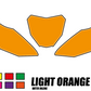 DKLKIT Dekal Sifferbakgrunder 1-Färg Light Orange Edition (Välj Modell) (Inkl. Eget Namn & Nr)