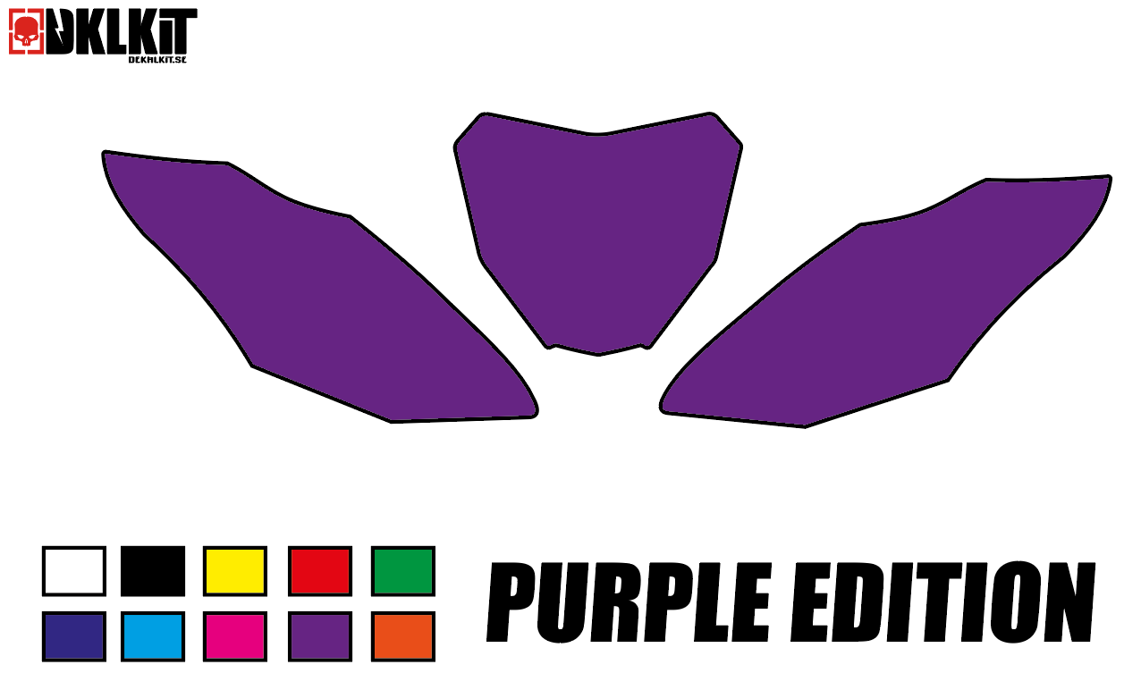 DKLKIT Dekal Sifferbakgrunder 1-Färg Purple Edition (Välj Modell) (Inkl. Eget Namn & Nr)