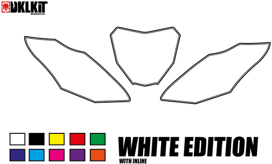 DKLKIT Dekal Sifferbakgrunder 1-Färg White Edition (Välj Modell) (Inkl. Eget Namn & Nr)