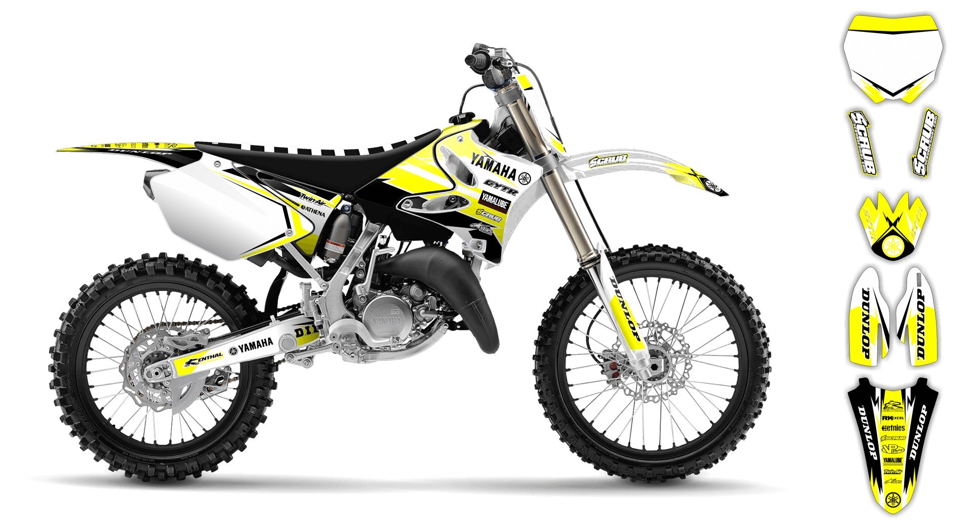 Scrub Designz Dekalkit Yamaha Factory Replica 2 R2 (Inkl. Eget Namn